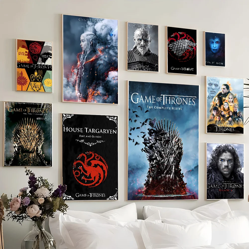 TV-G-Game Of Thrones Whitepaper Poster Waterproof Paper Sticker Coffee House Bar Posters Wall Stickers