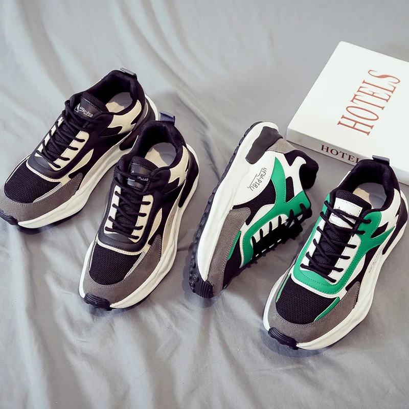 

Summer New Ins Casual Shoes Breathable Sports Dad Men's Shoes All-match Sneakers Mesh Running Shoes Men's Round Toe Low-top Shoe