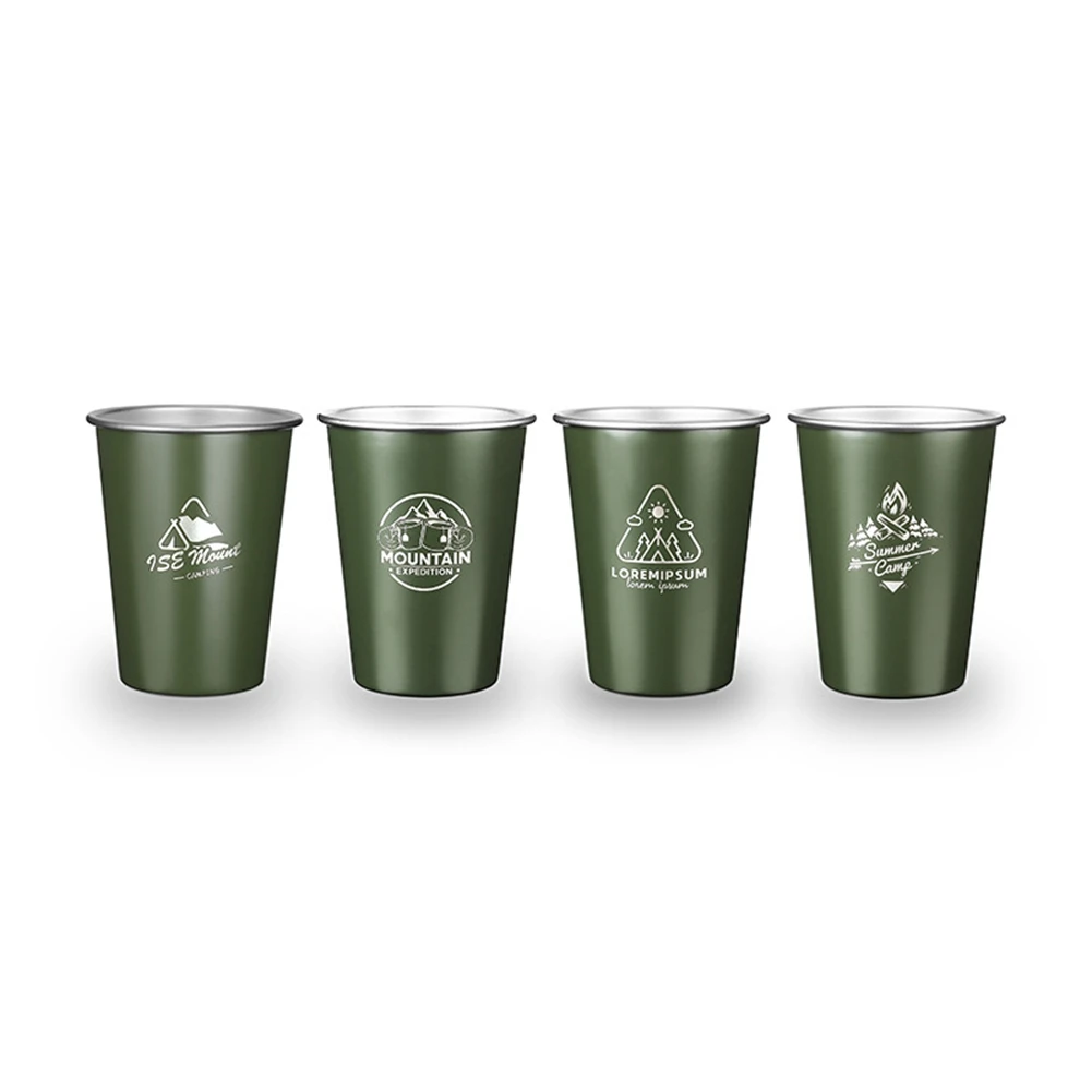 

304Stainless Steel Beer Cup Cold Drink 350Ml Coffee Tumbler Tea Milk Mugs Home for Camping Household Office,Green