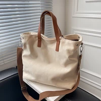high quality canvas bag large capacity 2022 new fashion ladies all match shoulder bag college students class tote bag female
