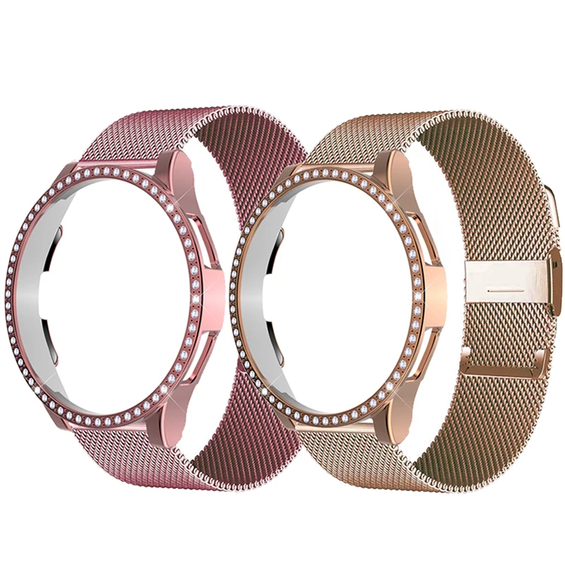 

Алмазный защитный чехол, металлический браслет для Samsung Galaxy Watch 6 5 4 40/44 мм, ремешок для часов 4 6 Classic 46/42 мм 43/47 мм