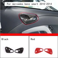 for mercedes benz smart 2010 2014 inner door handle decorative cover decorative sticker abs black red 2pcs set car accessories