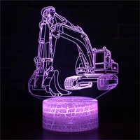 excavator truck bulldozer 3d lamp acrylic usb led nightlights neon sign christmas decorations for home bedroom birthday gifts