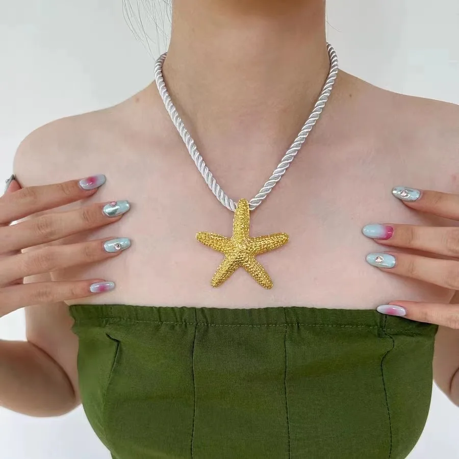 Женское ожерелье с подвеской в виде морской звезды и