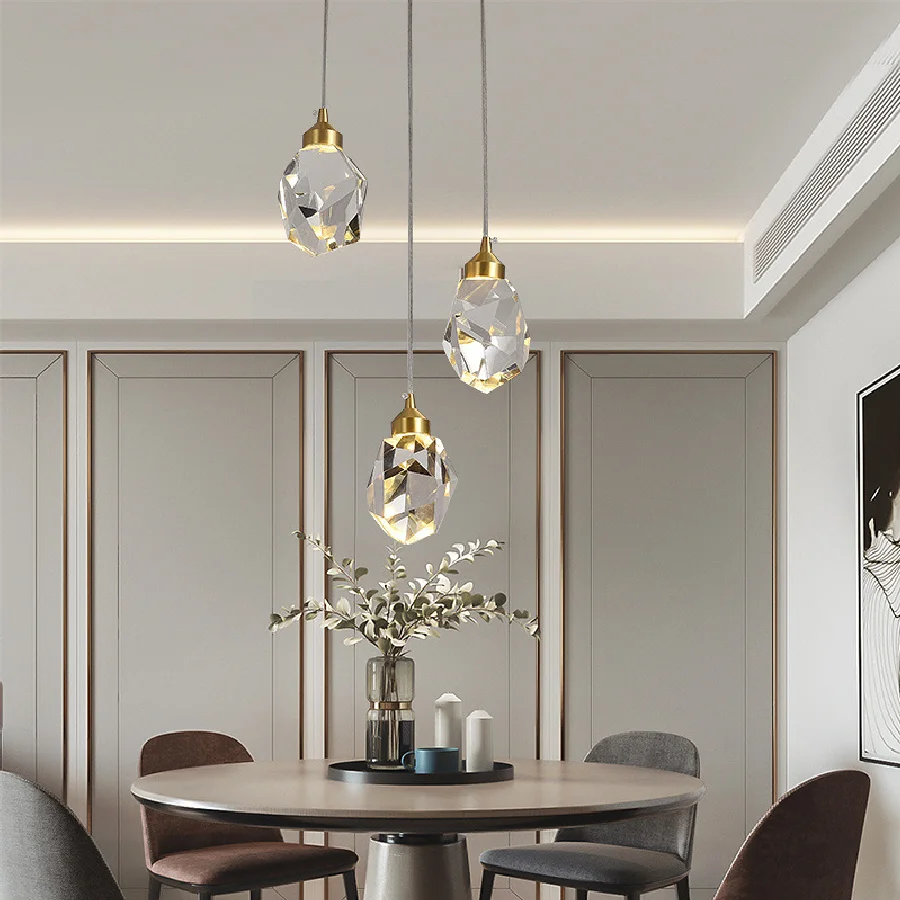 

Nordic Crystal Pendant Light for Living Room Bar Hanging Lustre For Bedroom Bedside LED Wall Lights Indoor Lighting Fixtures
