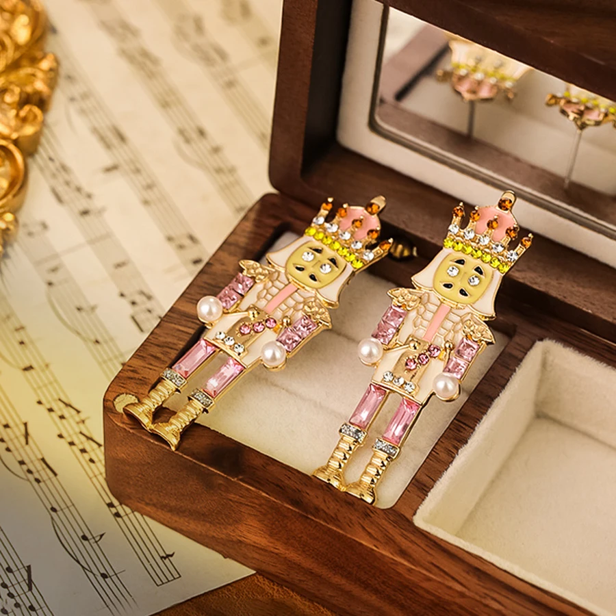 Милые серьги-подвески из сплава в виде гайкера Хрустальная корона Мультяшные