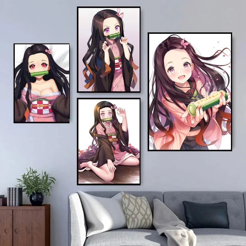 Картина на холсте живопись убийца демонов камадо незуко современные домашние