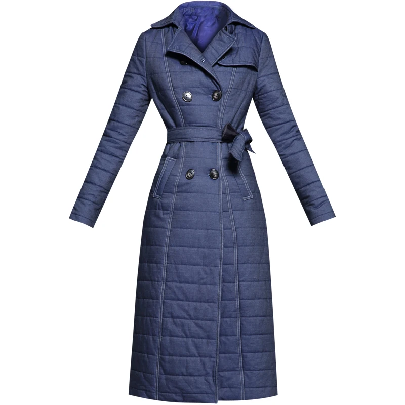 

Женская Офисная парка, длинное двубортное пальто оверсайз с регулируемой талией, Осень-зима 2022