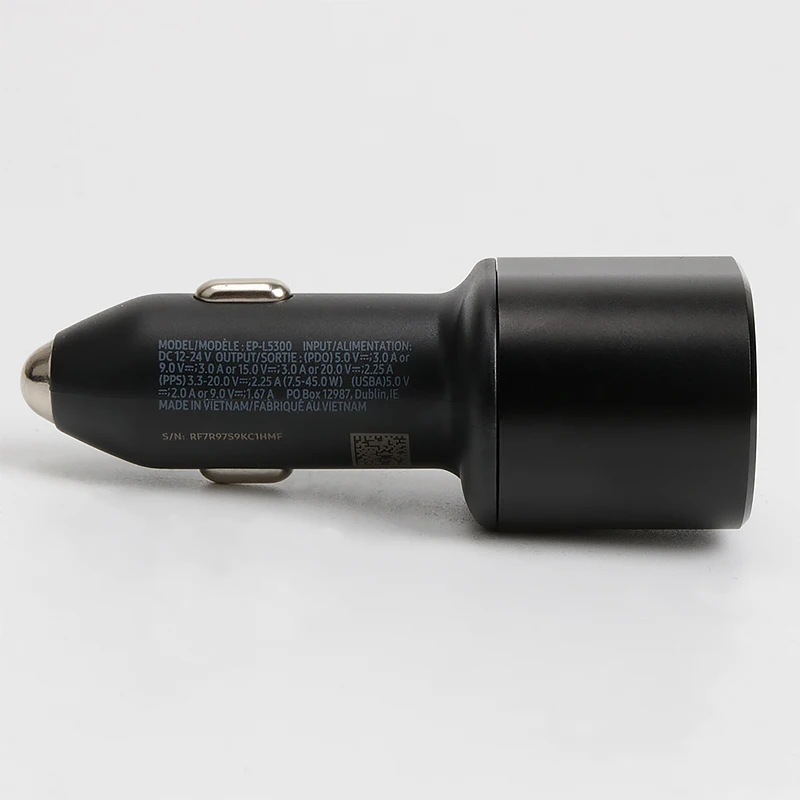 Оригинальное автомобильное зарядное устройство Samsung 45 Вт + 15 QC4.0/3 0 USB Type C PD быстрая