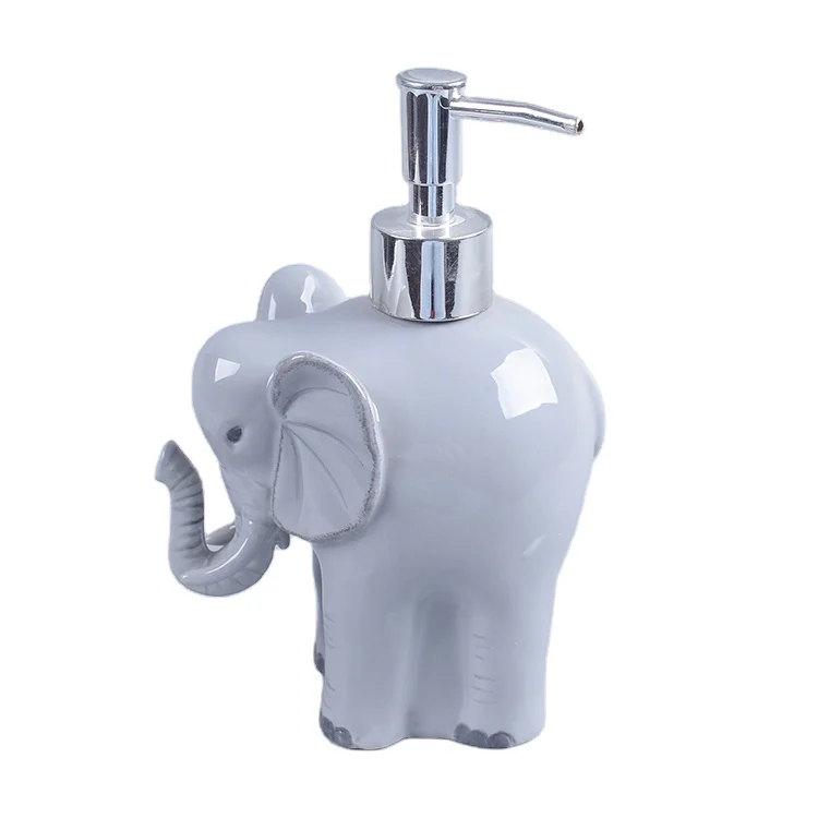 

Lovely Elephant Shaped Ceramic Soap Dispenser