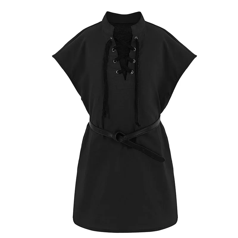 Средневековый Ренессанс для мальчиков льняные топы в стиле ретро рубашка туника