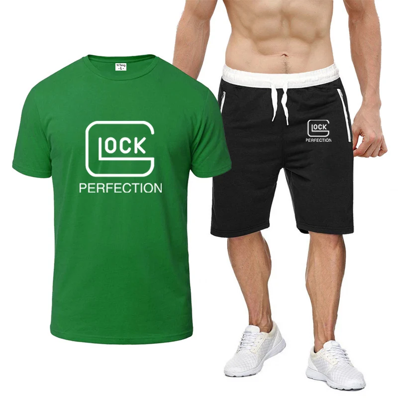 

Glock Perfection Shooting Summer Men's Leisure And Comfort New Eight Color Short Sleeved Suit Casual T-shirt Solid Sleeved