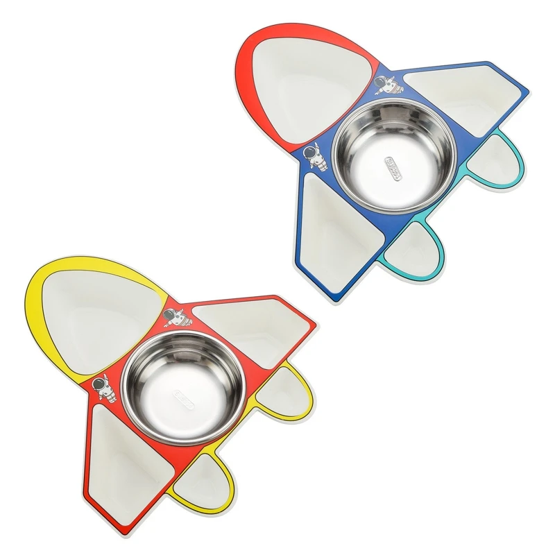 

Dinner Plates Stainless Steel Material 2 Colors for Children Kids Baby