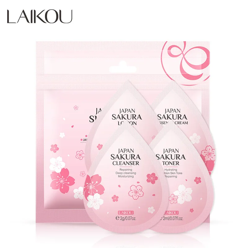 

LAIKOU Sakura Repairing Moisturizing Skin Care Set Portable Whitening Brighten Skin Acne Treatment Anti Aging Nourishing Suit