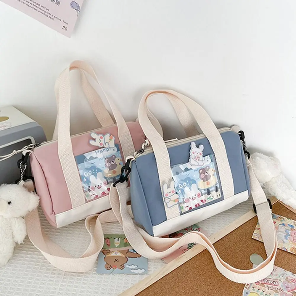 

Harajuku Style Canvas Bucket Bag Women Cute Cartoon Messenger Shoulder Bag Female Handbags Fashion Large Capacity Canvas Totes