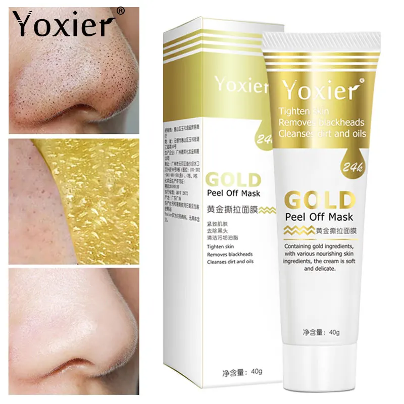 

Gold Peel Off Mask Lifting Firming Deep Cleaning Brighten Remove Blackhead Acne Stain Oil Control Exfoliating Face Skin Care 40g