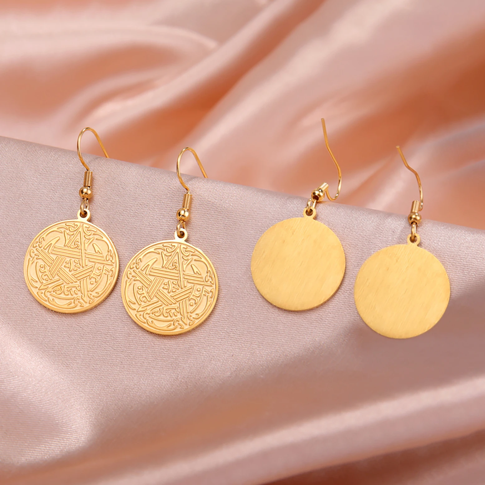 LIKGREAT Нержавеющая сталь гот пентаграмма пентакль звезда серьги-капли для женщин