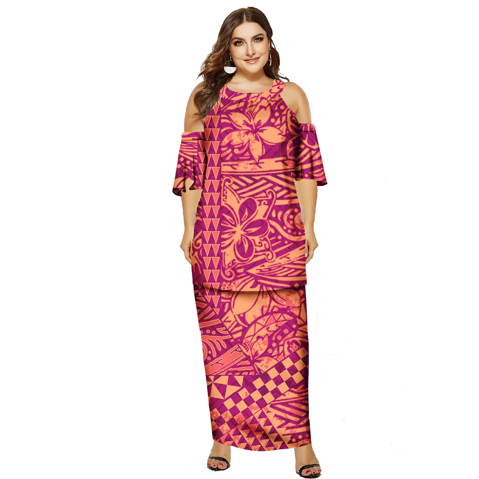 Совершенно новый комплект Самоа Puletasi Puletaha Ptaha пользовательский полинезийский