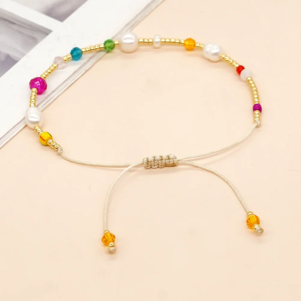 Go2boho красочные Кристальные пресноводные жемчужины регулируемые ювелирные