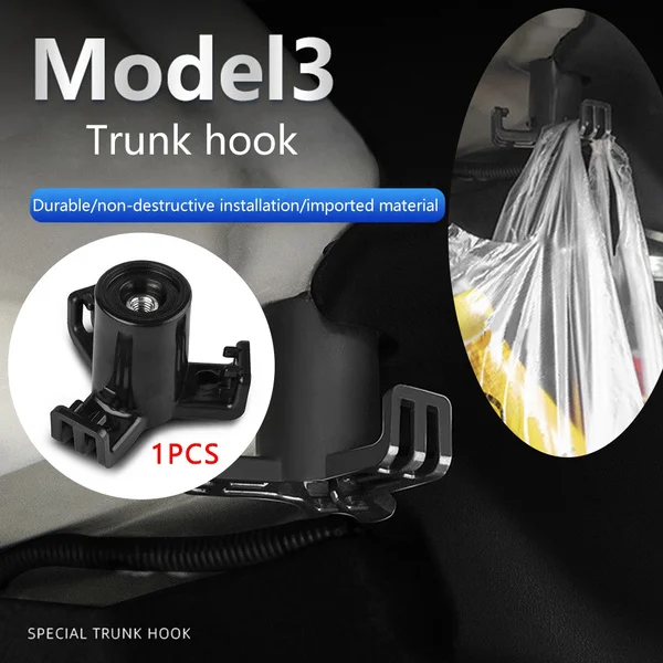 

Trunk Hook Car Pendant Trunk Grocery Bag Hook Luggage Compartment Glove Bag Hook for Tesla Model 3 2021