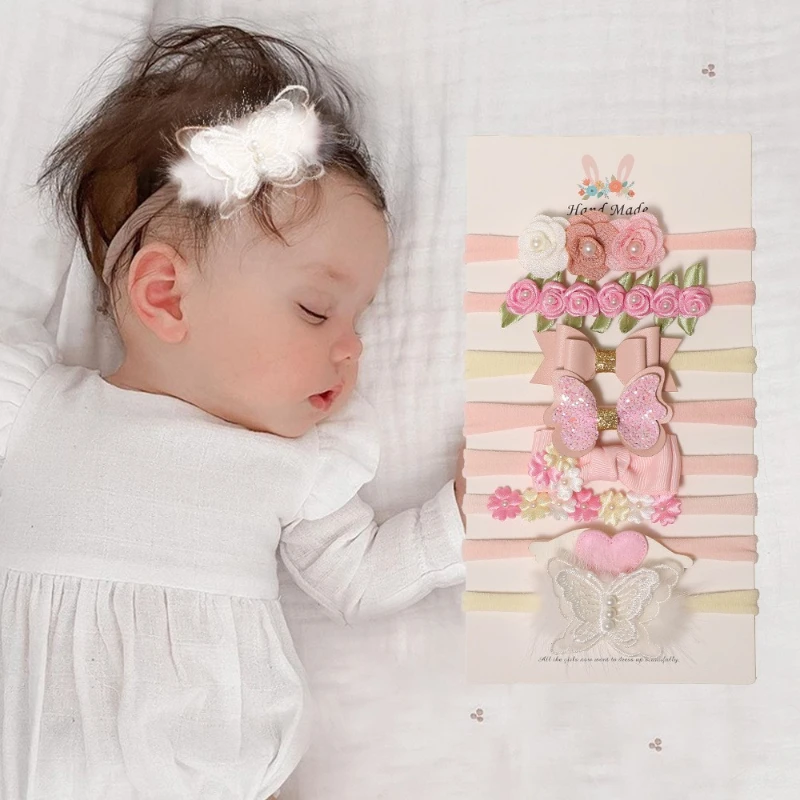 

Handcrafted Bow Headband for Baby Nylon Traceless Small Elastic Hairband Autumn Winter New Hair Accessories for Children