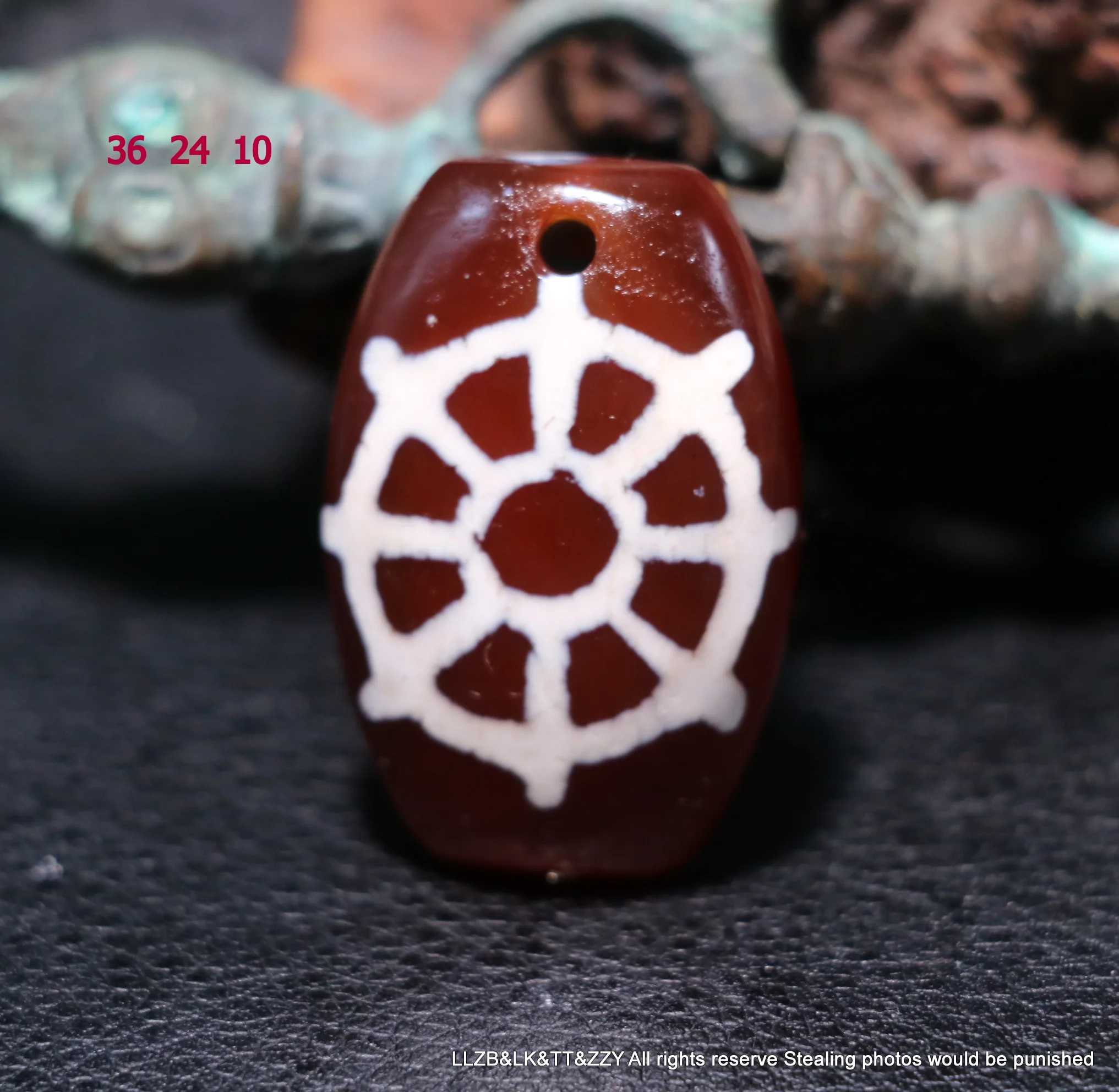 

Уникальный стиль волшебная энергия Тибетский Старый Агат Falun Wheel козий глаз бусины дзи Totem Amulet кулон Timestown UPD220914A53