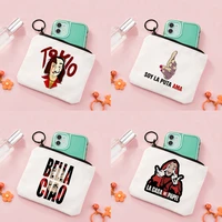 fashion women wallet small zipper purse cute pattern print coin purse simple card holders lady girl mini money bag keychain