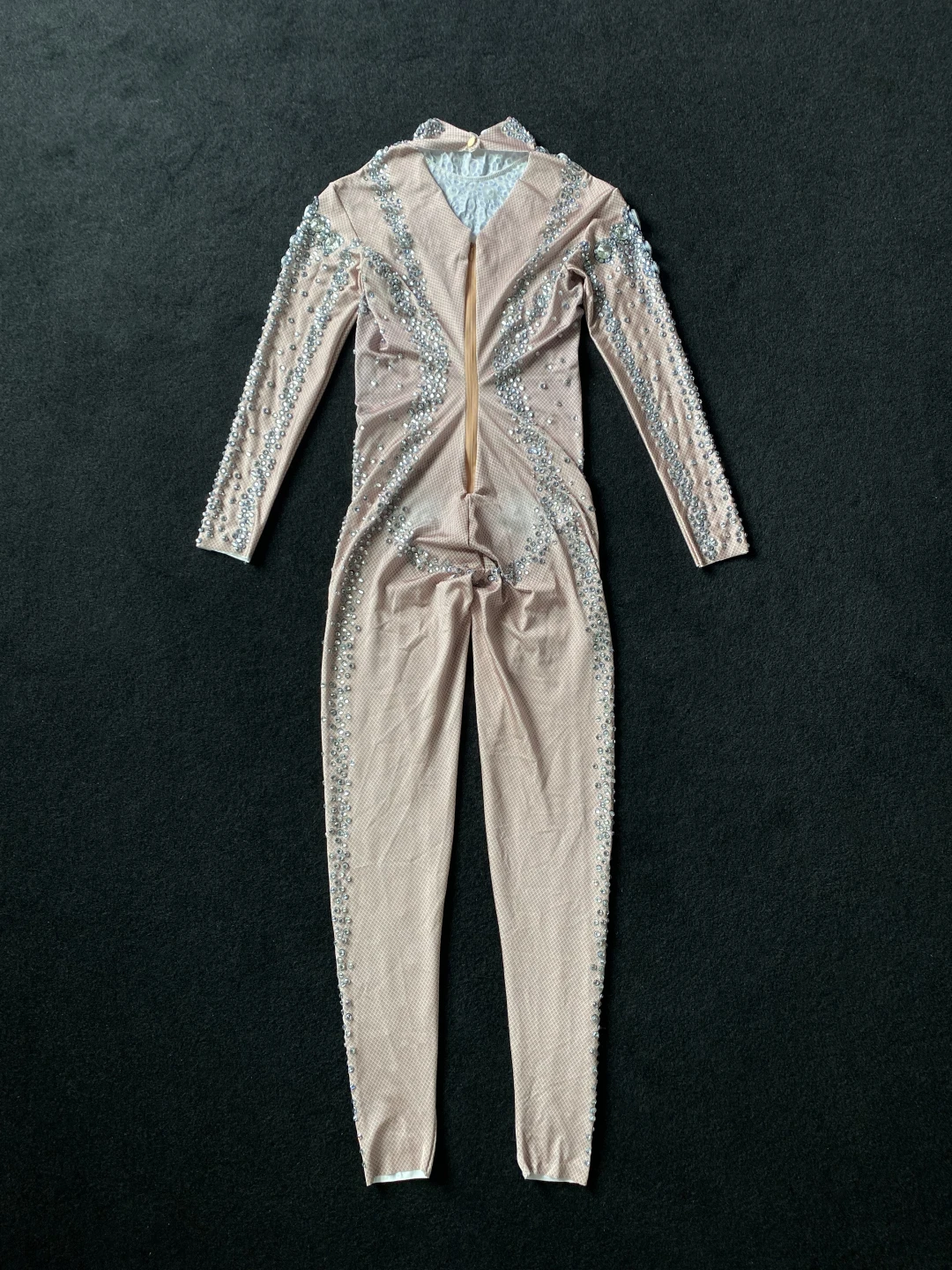 Женский Блестящий комбинезон с длинным рукавом блестящий костюм для танцев на