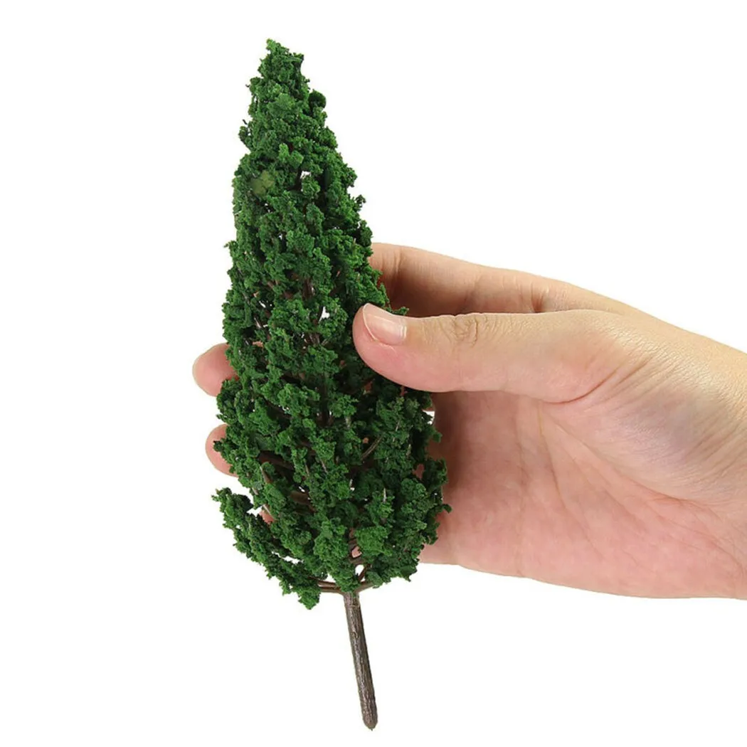 

10pcs Model Pine Trees Green For Scale Railway Layout 11cm SL-16059 Dark Green Sand Table Model Tree Scenery DIY For Home Decor