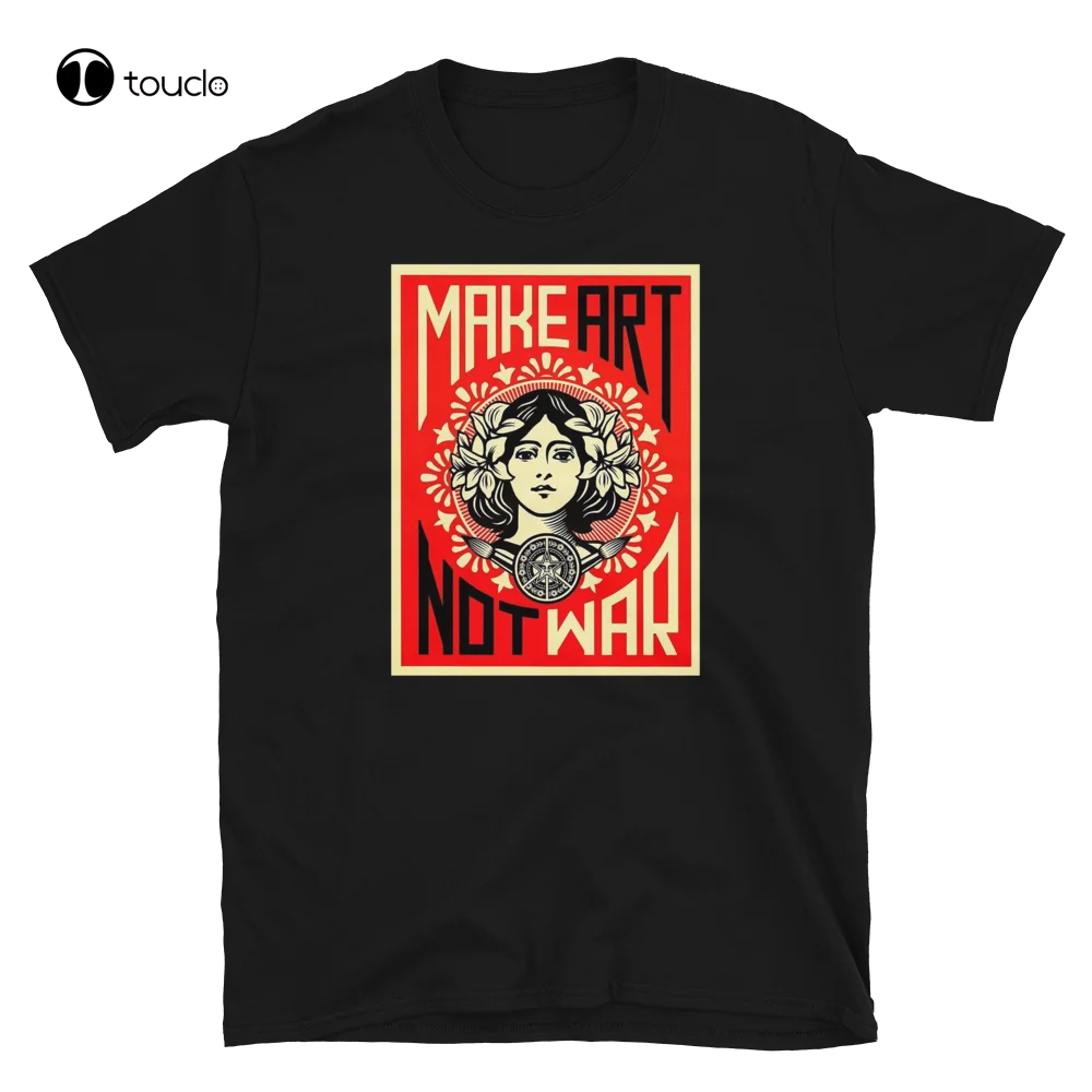 

New Make Art Not War disObey Text Graphic Printed T-Shirt Cotten Tee Shirt