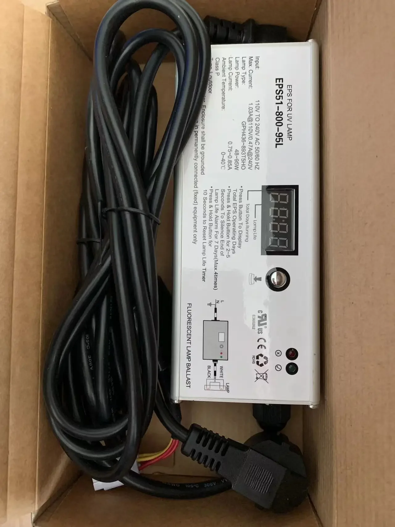 EPS51-800-95N УФ-электронный балласт для УФ-стерилизатора воды с таймером срока службы