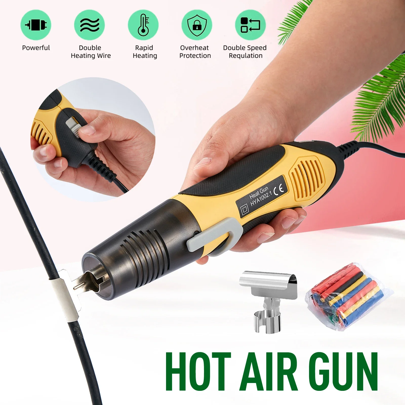 350 Вт/450 Вт самодельный 2-скоростной пистолет горячего воздуха с регулируемой