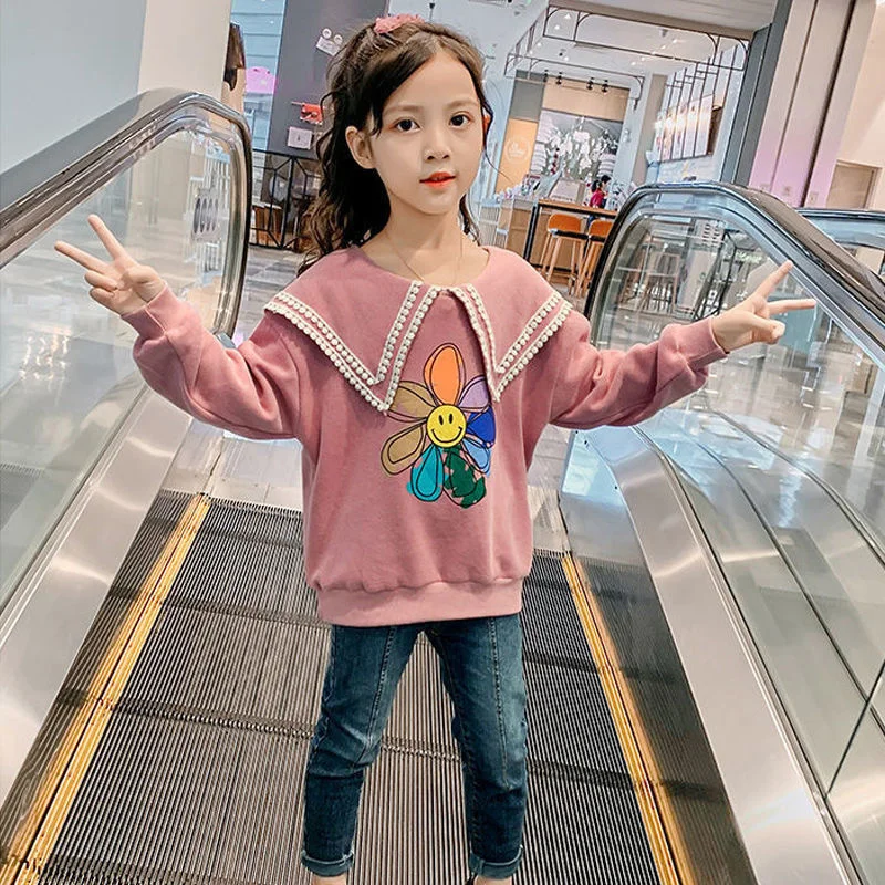 Толстовки для девочек свитшоты куртка 2022 топ с подсолнухами на весну и осень