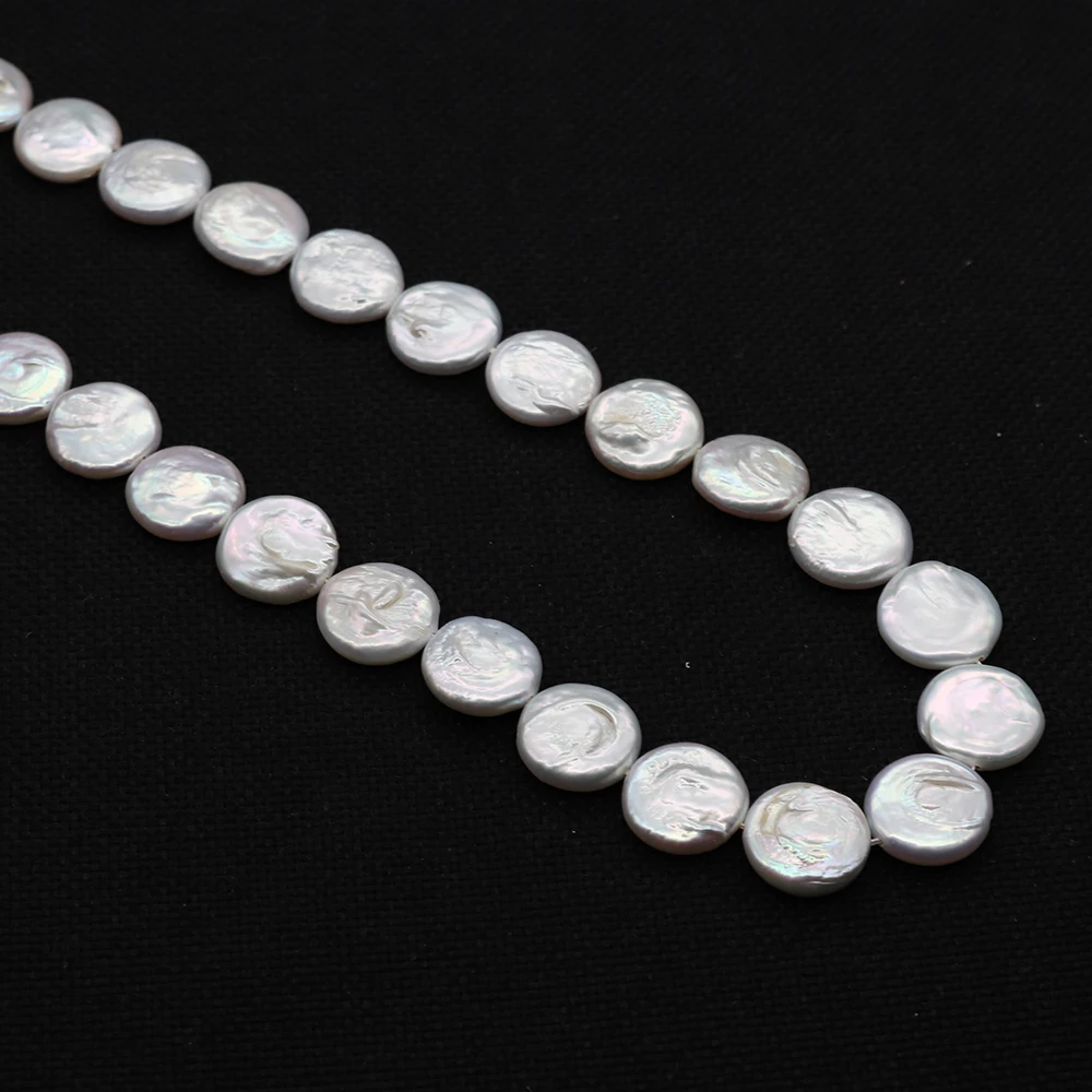 

Natural High Quality Baroque Irregular Round Button Pearl Beads 16-17mm Charm Jewelry DIY Necklace Earrings Bracelet Accessories