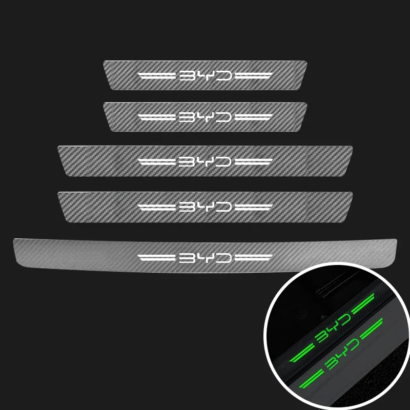 

Светящаяся прозрачная наклейка на порог автомобиля для BYD Atto3 Han Song plus Seagyll V2l Dolphin F3 E6 G3 I3 Ea1 Dmi пороговые полосы