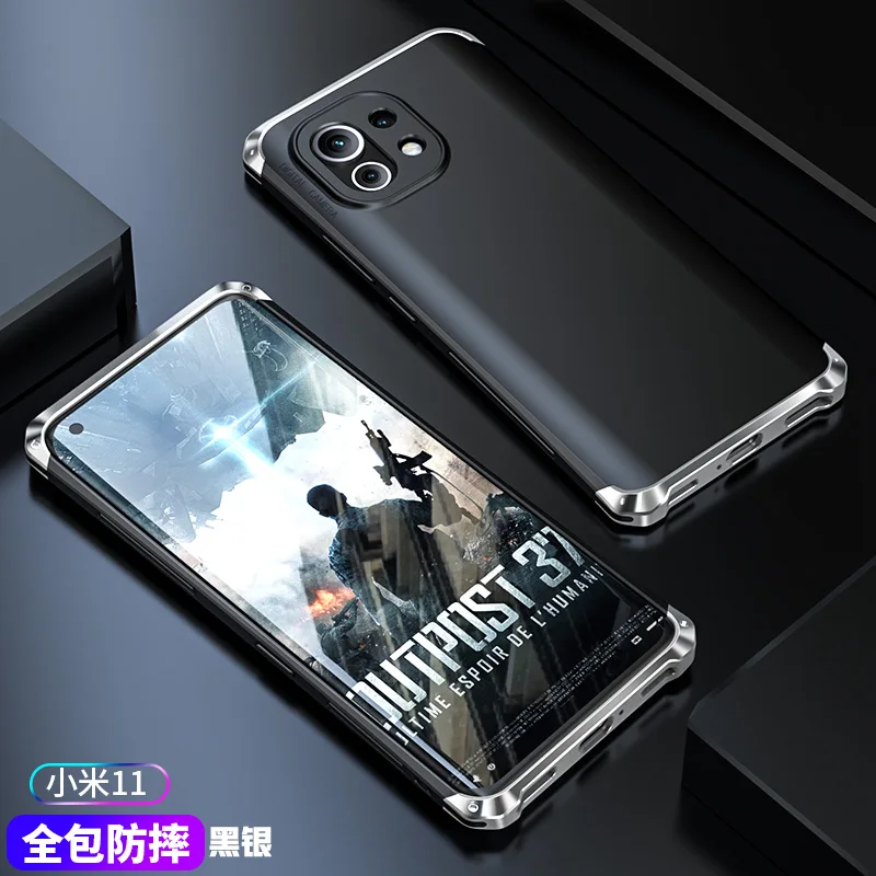 Luxury Shockproof Element Metal Case For Xiaomi Mi 11 10 Mi11 Mi10 Pro 9 Mi9 Hin Hard Aluminium Alloy Hybrid Plastic Back Cover