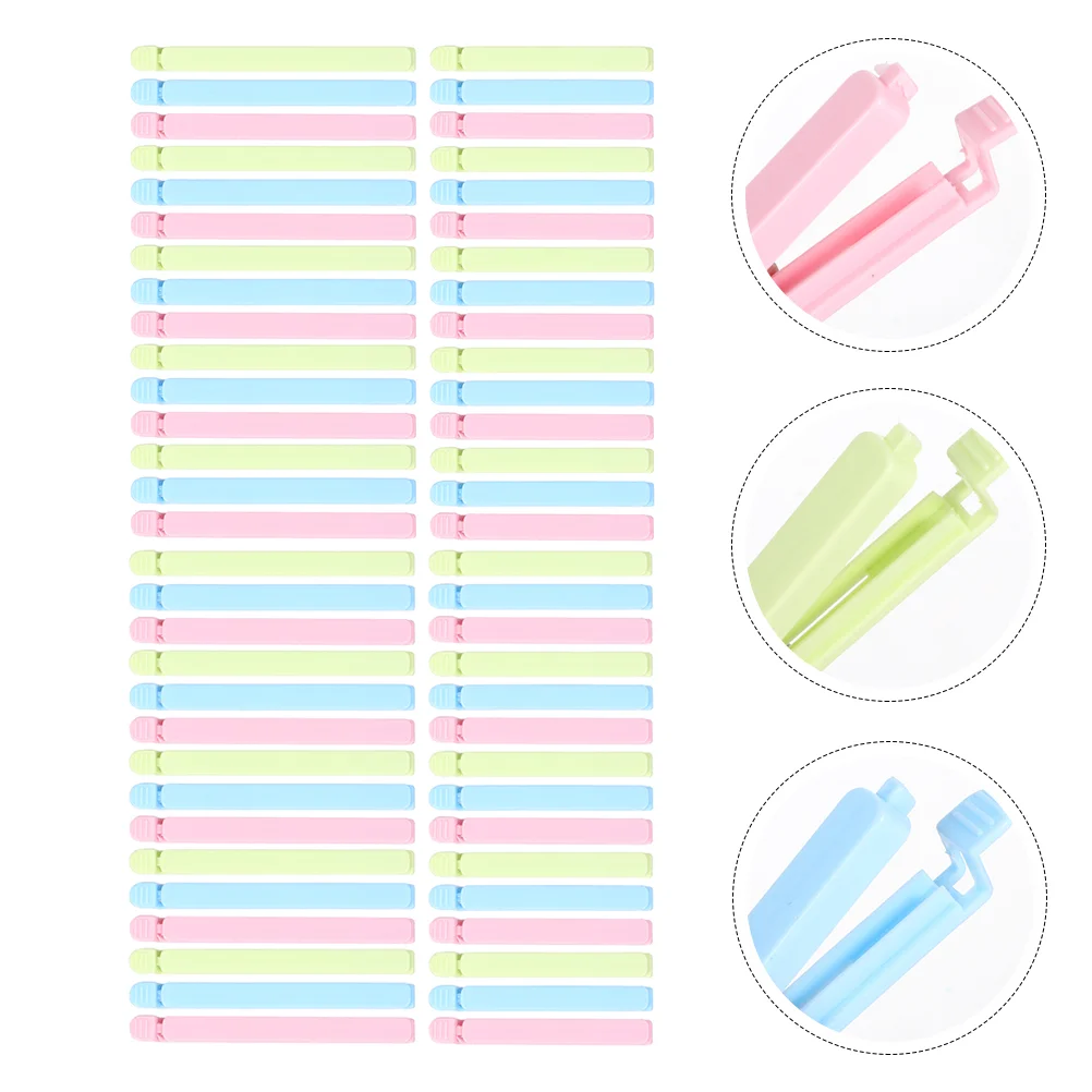 

60Pcs Household Bag Clips Multi-function Chip Clips Wear-resistant Food Clips (Mixed Color)