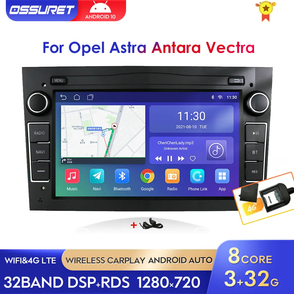 $114.00 Android10 Car Radio Multimedia Stereo Player For Opel Astra Antara Vectra Corsa Zafira Meriva Vivaro Signum Navigation GPS 2 Din
