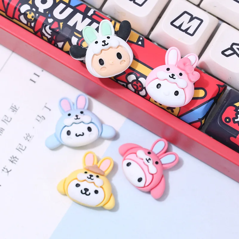 

10 шт. кавайная Смола Sanrio аксессуары Cinnamoroll Mymelody Kuromi Diy милые искусственные волосы ручной работы украшение для ушей подарок для девочек