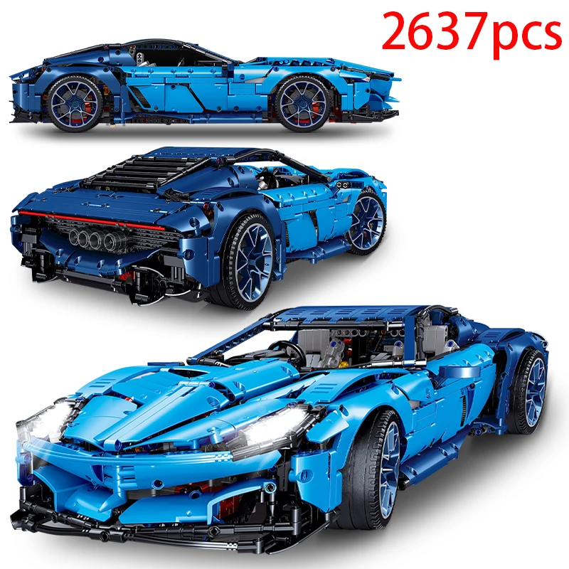 

City Technical Car Mini Super Sports Car Model Building Blocks Famous Bugattied Racing Vehicle Bricks Toy For Children