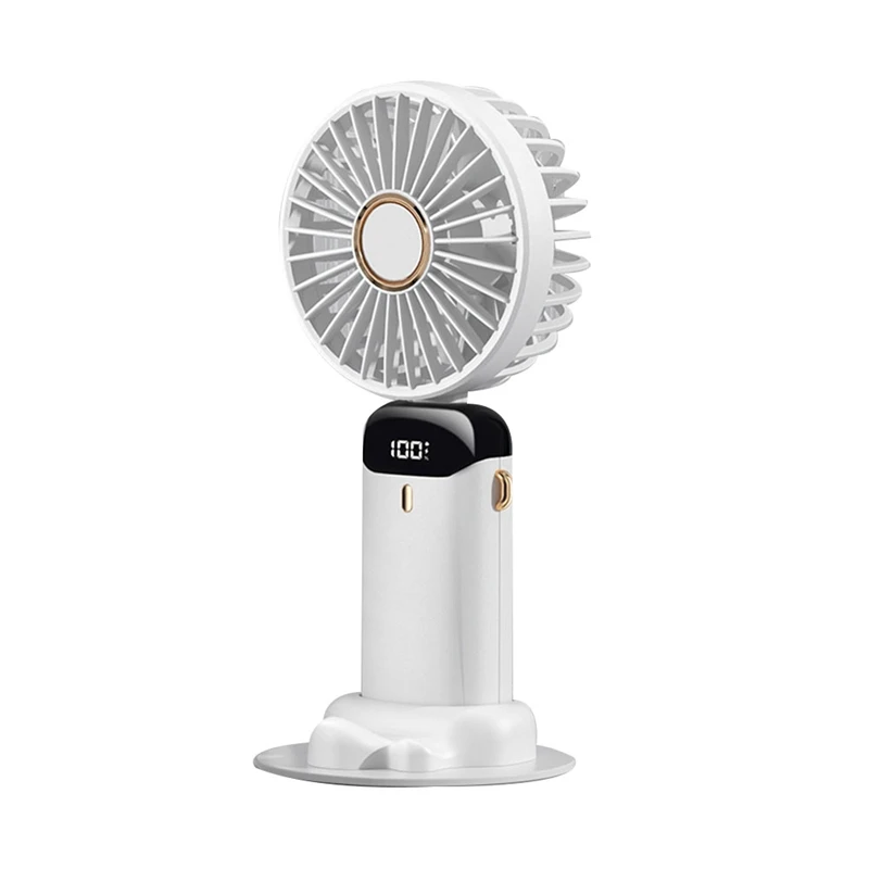

Mini Handheld Fan, Portable Personal Fan Hanging Neck Fan 90° Adjustable USB Rechargeable 5000Mah Small Desk Fan