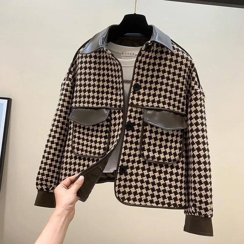 Женская уличная куртка Fried верхняя одежда свободная короткая с узором гусиные