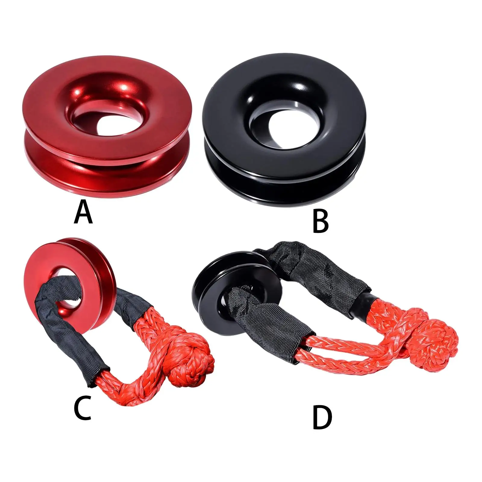 

Car Ring 38000 lbs Towing Snatch Ring Block Depot Car Breakdowns Winch Soft Shackle Durable Marine Cars ATV UTV Winches