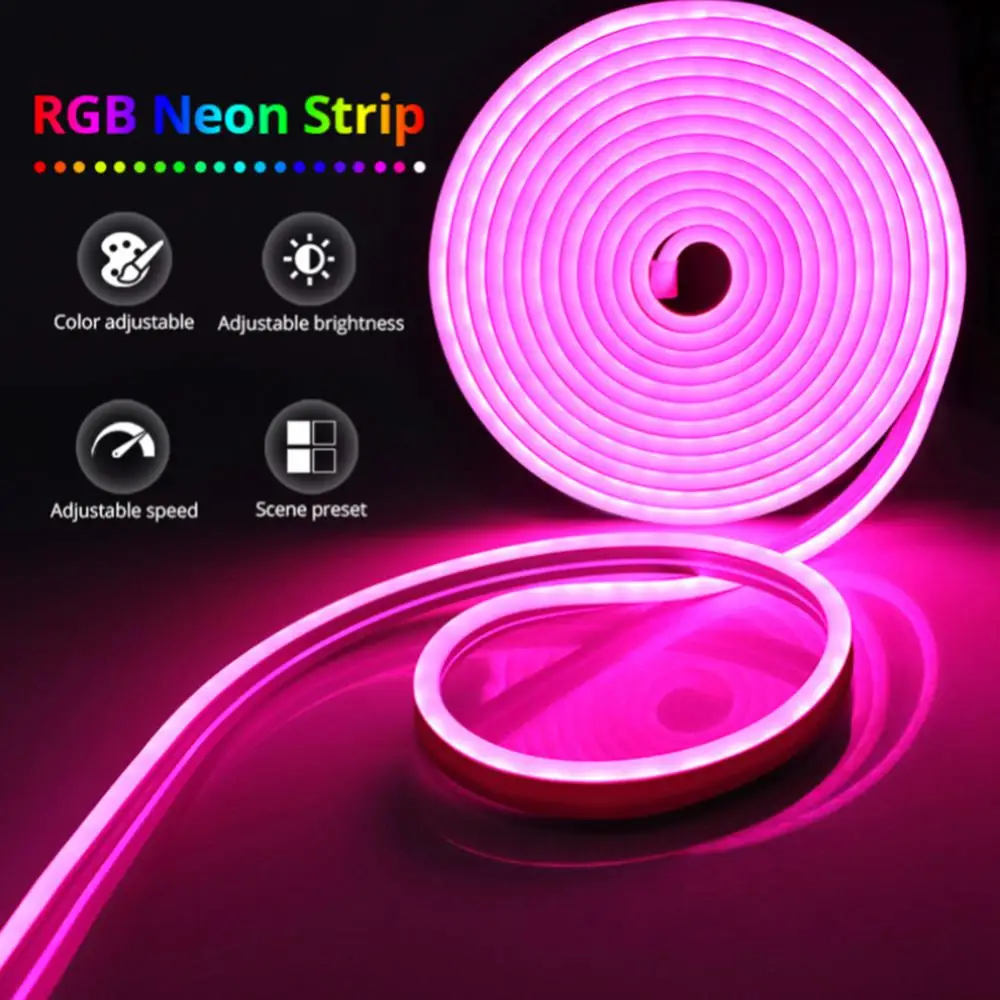 

Neon Sign Tape App Control Outdoor Garden Decoration Led Strip Neon Lights Ip65 Waterproof Bluetooth-compatible Timing Settings