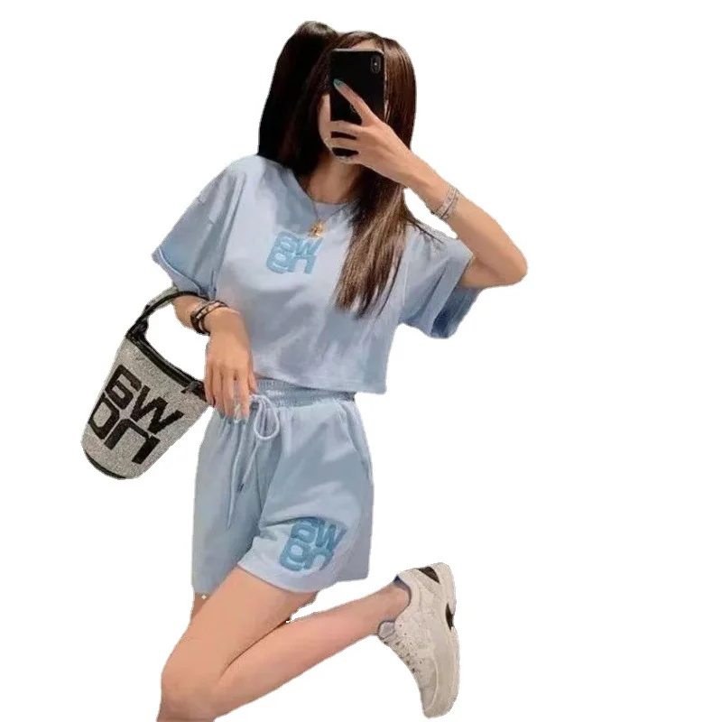 

Fashion Classic Trendy Luxury Designer cloth Women's Summer New Loose Belly Covering Casual Sportswear Set