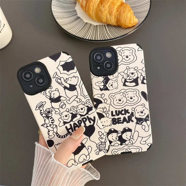 

Bandai Disney cute cartoon graffiti Winnie the Pooh for 13Pro/12/11Promax Apple X/XS xr xsmax phone case iPhone7p 8p