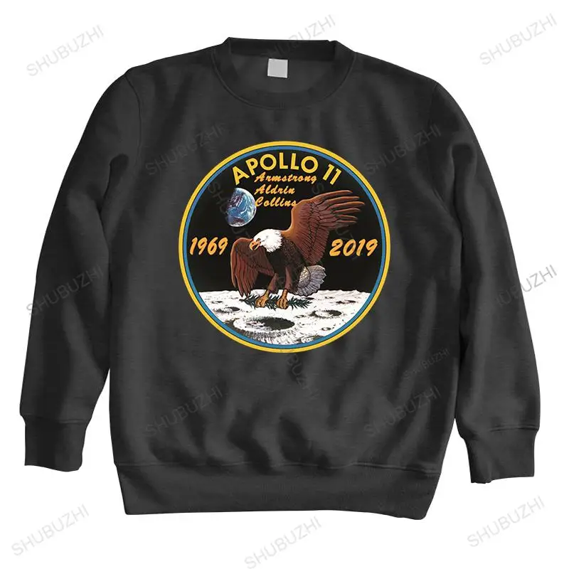 

men autumn sweatshirt black hoody Apollo 11 50Th Golden Anniversary 1969 2019 brand winter hoodie for boys warm hoody euro size