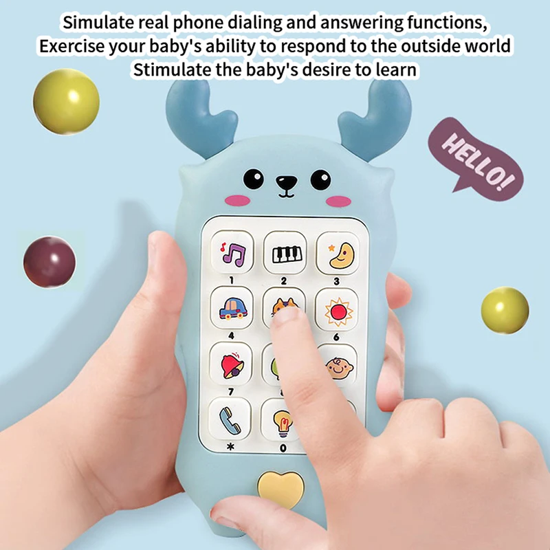 

Baby Phone Toy Music Sound Telephone Sleeping Toys With Teether Simulation Phone Kids Infant Early Educational Toy Birthday Gift