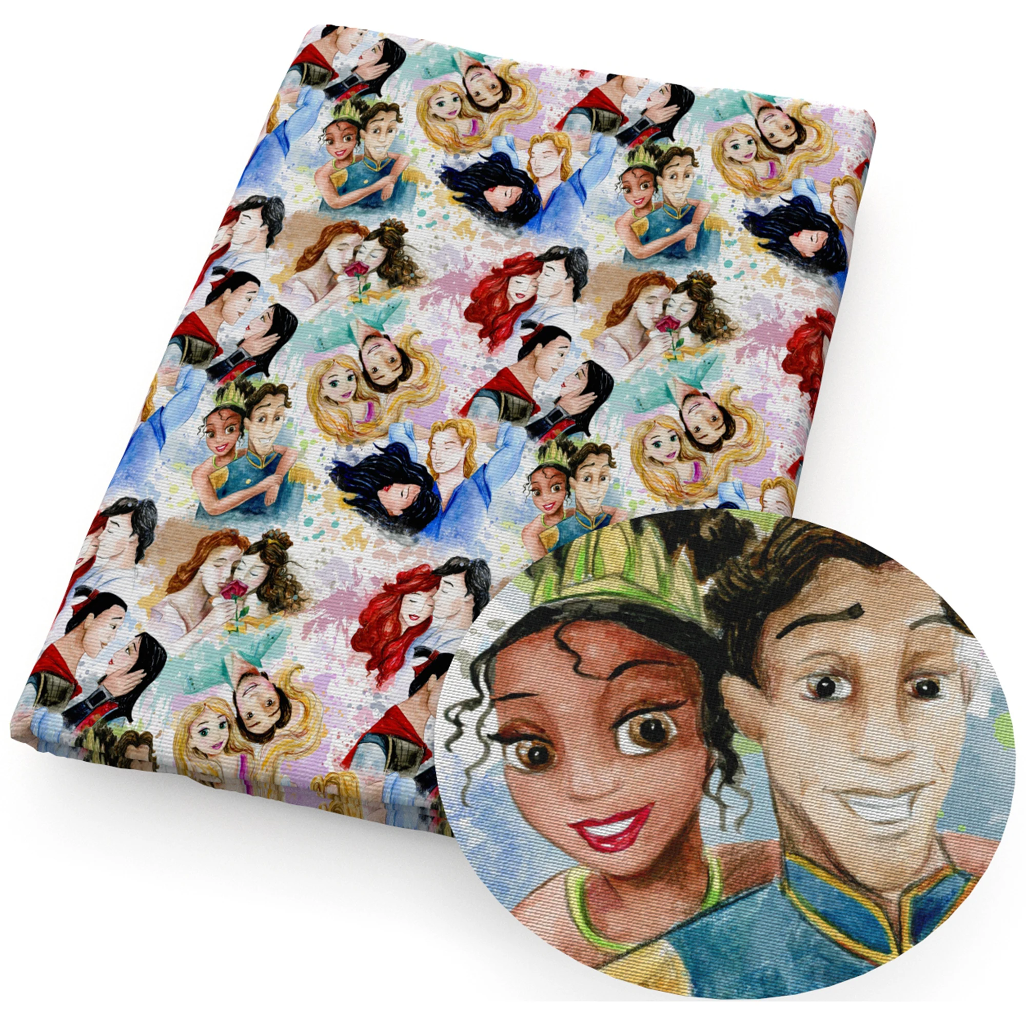 Disney Princess Tiana 50*145cm Polyester Cotton Fabric Sewing Quilting Fabric Needlework Material DIY Handmade images - 6