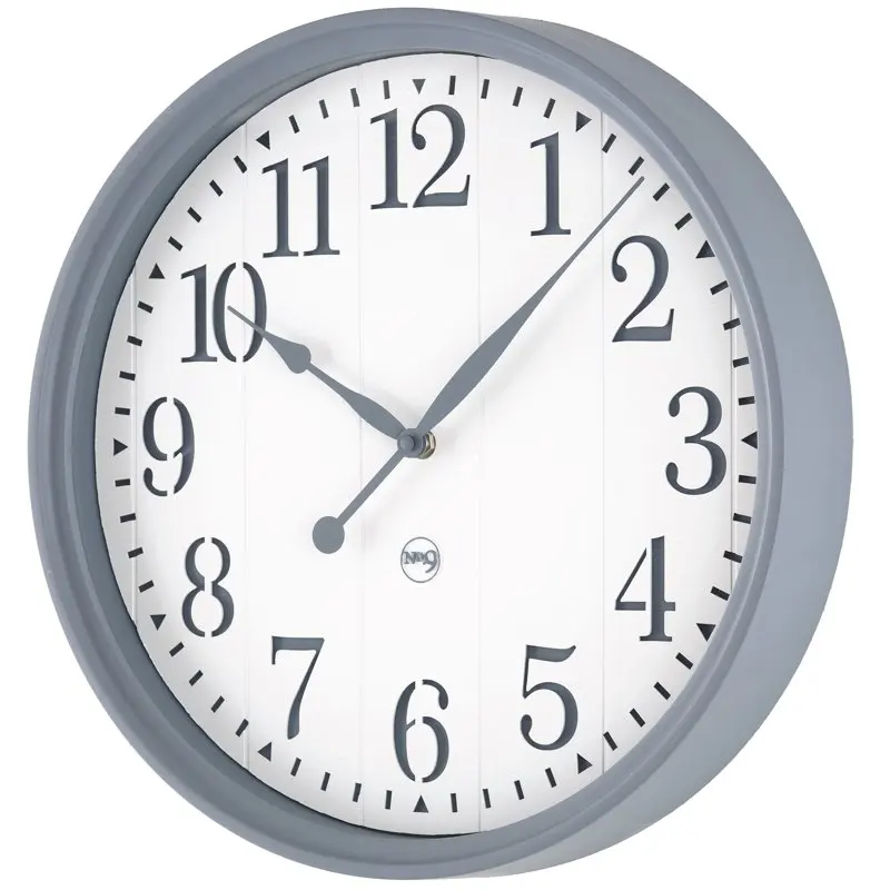 

Fantastically Stylish 15" Gray and White Arabic Farmhouse Wall Clock for Home Decor, Unique Modern Design
